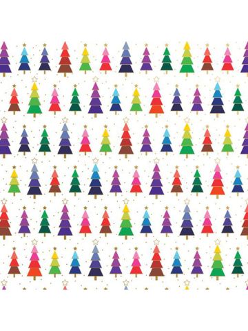 Rainbow Trees, Christmas Patterns Gift Wrap