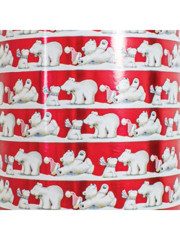 Frolicking Polar Bears, Holiday Animal Gift Wrap