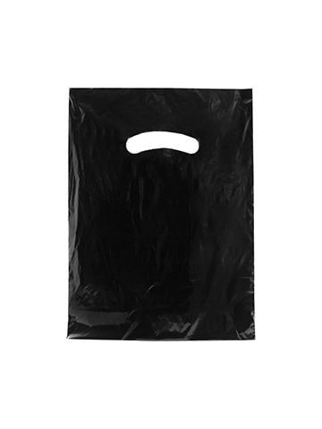 Black, Super Gloss Merchandise Bags, 9" x 12"