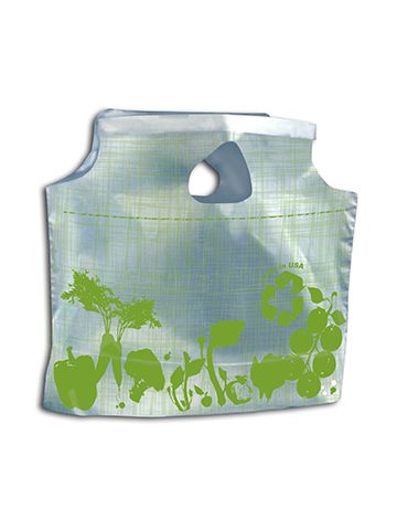 Grab and Go Bag, Vegetable Print, Green, 11" x 10" + 3.5"