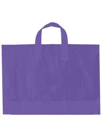 Purple, AmeriTote HD Plastic Shopping Bags, 12" x 10" + 4"
