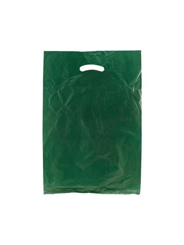 Dark Green, Plastic Merchandise Bags, 13" x 3" x 21"