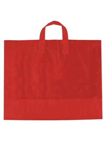 Red, AmeriTote HD Plastic Shopping Bags, 16" x 15" + 6"