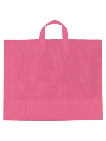 Pink, AmeriTote HD Plastic Shopping Bags, 16" x 15" + 6"