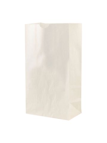 #6 White paper grocery bags, 6" x 3-5/8" x 11-1/16"