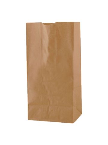 #8 Brown recycled paper grocery bags, 6-1/4" x 3-13/16" x 12-1/2"