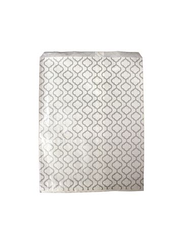 Paper Merchandise Bags, Trellis Silver Design