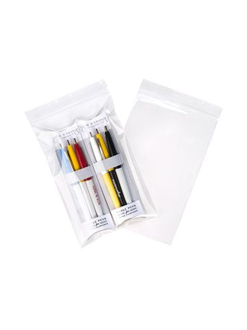Clear Zipper Reclosable Poly Bags, 5" x 7"