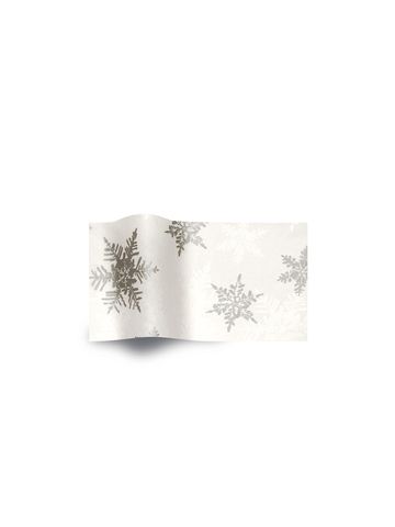 Pearl/Silver Snowflake, Holiday & Christmas Printed Tissue Paper