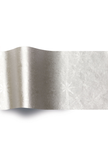 Snowflakes - Silver - Embossed, Holiday & Christmas Printed Tissue Paper