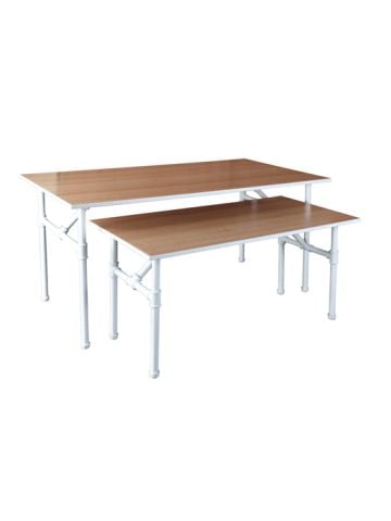 Matte White, Nesting Merchandising Table with Top