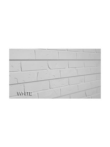 3D Bricks Textured Slatwall, White