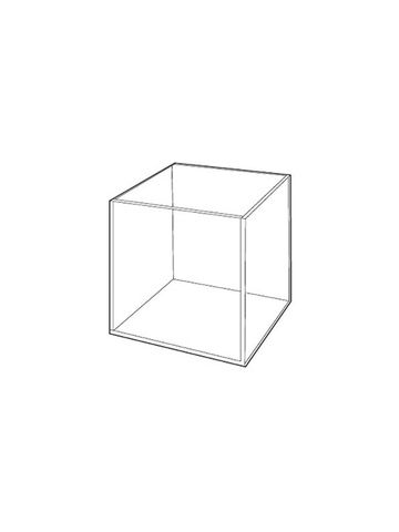 3/16" Acrylic Open Cubes, 4" x 4" x 4"