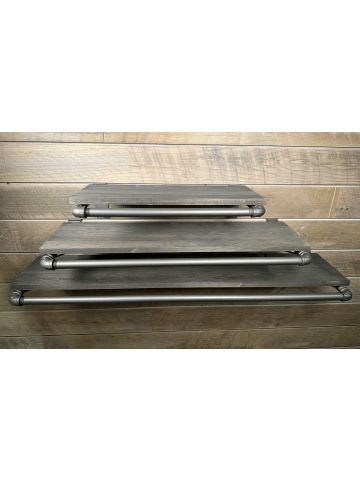 3' Sandblast, Pipe Hangers without Shelves for Textured Slatwall