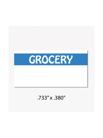 Monarch 1110 Labels, White/Blue "GROCERY"