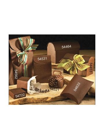 Pillow Pack, Chocolate Linen Gift Box, 4" x 4" x 1-3/8"
