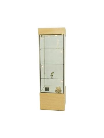 Black, Compact Square Tower Display Case 