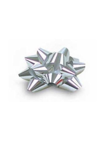 3/4" Silver, Glitter Star Bows