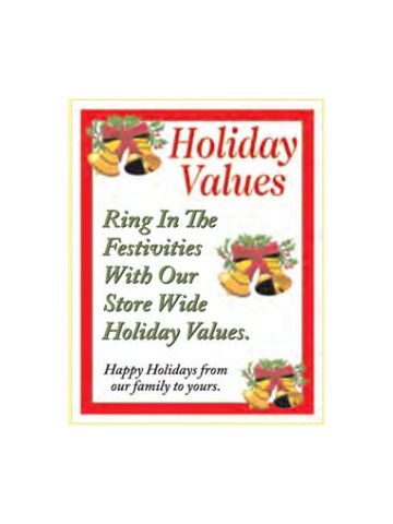 Window Poster, "Holiday Values", 28" x 36"