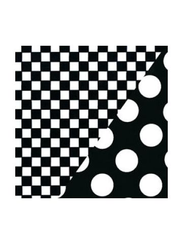 Dots & Stripes Gift Wrap, Black & White Dots & Checks, 2 sided