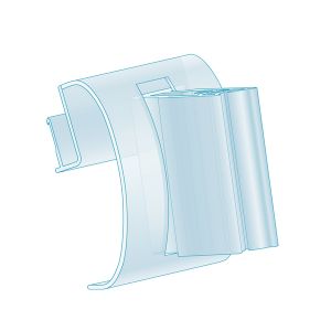 Clip-In, Right Angle Grip with Hinge 0.75”L, Clear