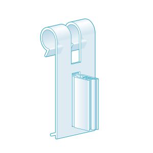 Fence & Basket Clip-On, Right Angle Grip 2.25”H x 1”L, Clear