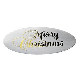Merry Christmas - Gold on Silver, Gift Labels