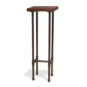 Tower Table, Dark Brown Wood Grained top