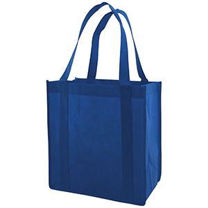 Reusable Grocery Bags, 12" x 8" x 13", Royal Blue