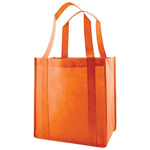 Reusable Grocery Bags, 12" x 8" x 13", Orange