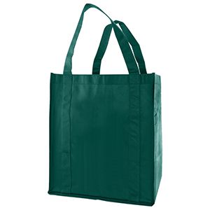 Reusable Grocery Bags, 12" x 8" x 13", Dark Green
