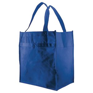 Economy Reusable Grocery Bags, 12" x 8" x 13", Royal Blue
