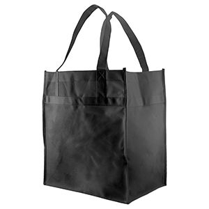 Economy Reusable Grocery Bags, 12" x 8" x 13", Black