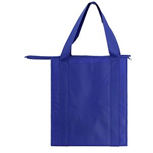 Insulated Reusable Grocery Bags, 13" x 10" x 15" x 10", Royal Blue