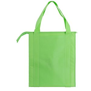 Insulated Reusable Grocery Bags, 13" x 10" x 15" x 10", Lime