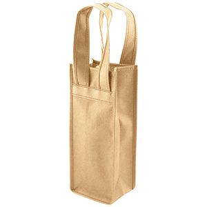 Single Bottle Wine Bags, 4.5" x 3.5" x 11", Natural