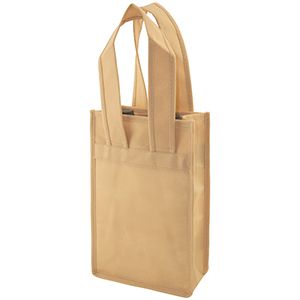2 Bottle Wine Bags, 7" x 3.5" x 11" x 3.5", Natural
