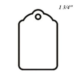 1 3/4", UnStrung Blank White Scallop Top Tags