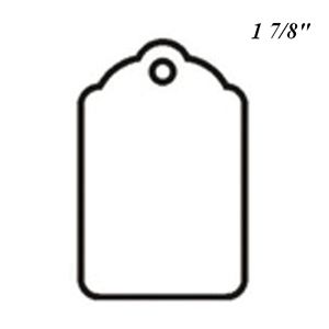 1 7/8", UnStrung Blank White Scallop Top Tags