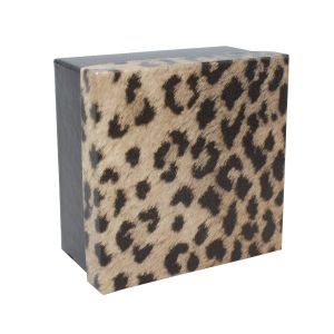 Leopard Patterned Jewelry Boxes, 3" x 3" x 2"