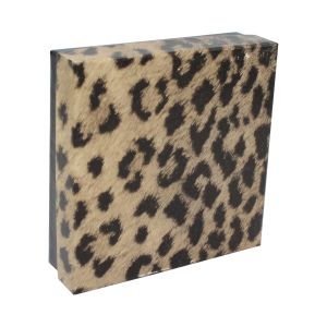 Leopard Patterned Jewelry Boxes, 3" x 3" x 1"