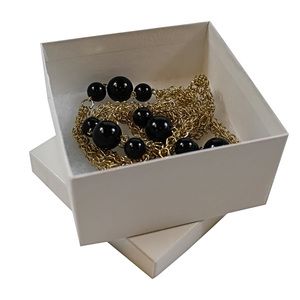 White Swirl Jewelry Boxes, 3-1/2" x 3-1/2" x 1-7/8"