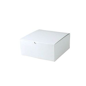 White Folding Gift Boxes, 8" x 8" x 3.5"