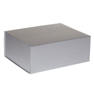 Gift Box Magnet Closure Metallic Silver Matte, 10.5" x 4" x 5.25"