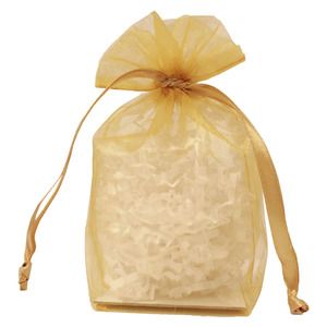 Gusseted Organza Bags, Gold, 4" x 6"