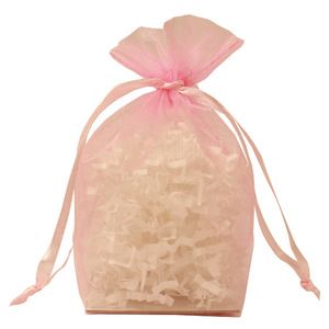 Gusseted Organza Bags, Light Pink, 4" x 6"