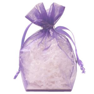 Gusseted Organza Bags, Purple, 4" x 6"