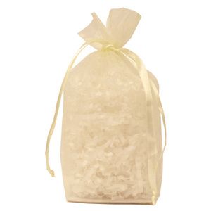 Gusseted Organza Bags, Ivory, 5" x 8"