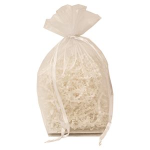 Gusseted Organza Bags, White, 8" x 10"