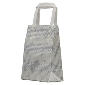 Chevron, Pattern Frosted Shoppers with Handles, 5" x 3" x 8" x 3"